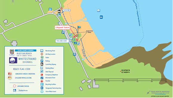 White Strand Doonbeg beach amenities map