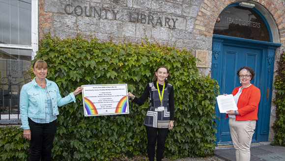 Librarians outside the County Library