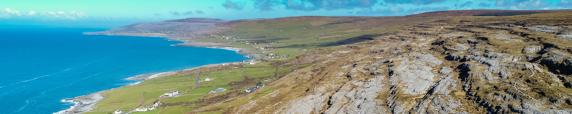 Aerial view over Fanore and Blackhead